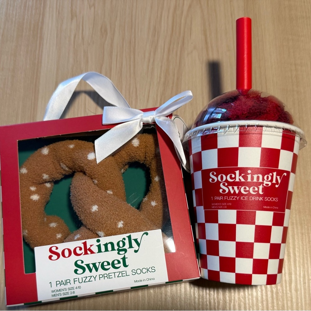 Sockingly Sweet Fuzzy Pretzel and Slushie Socks
